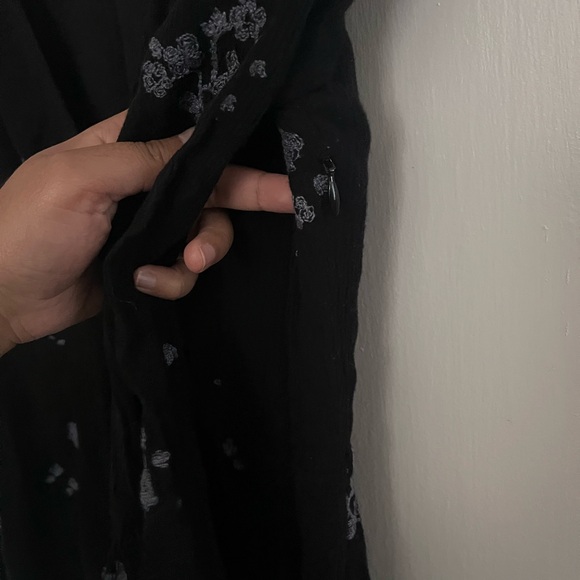 Free People Navy Blue Bell Sleeve Mini Dress *Has minor Flaws* - Picture 3 of 6